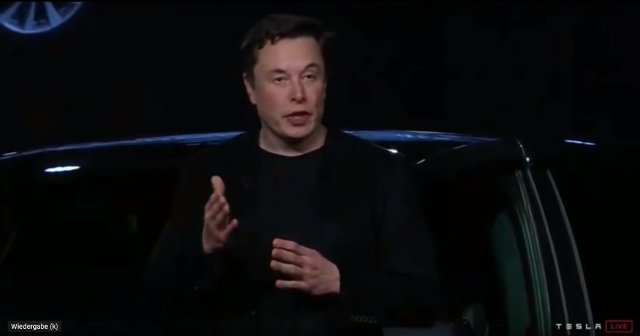 Elon Musk Bild: Livestream Tesla