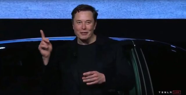 Elon Musk bei der Model Y Präsentation Bild: Tesla Livestream